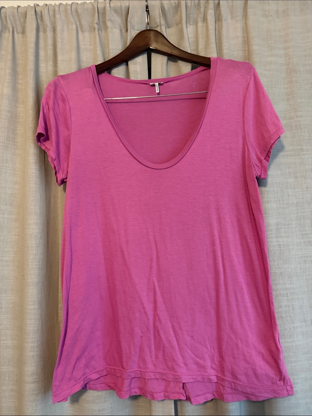 Michael Stars Scoop Neck Short Sleeve Top - Pink